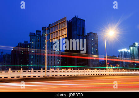 Modern urban landscape at night Stock Photo