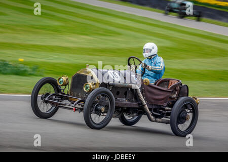 1911 SCAT Type C Racer Targa Florio with driver Andrew Howe-Davies during the S.F. Edge Trophy race at Goodwood GRRC 75th Members Meeting, Sussex, UK. Stock Photo