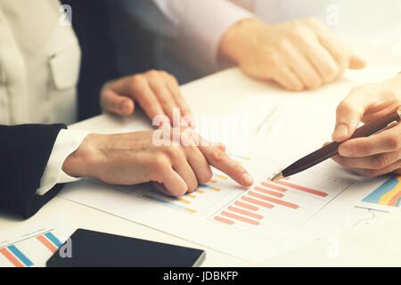 business people working with financial report data analysis Stock Photo