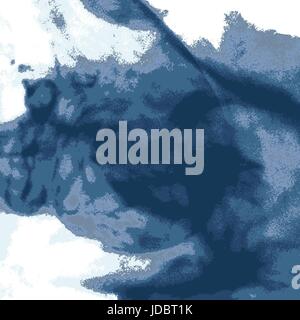 Vector explosion smoke cloud watercolor. Ink swirling in water isolated white. Abstract border frame paints, holi, liquid ink. Background for banner,  Stock Vector