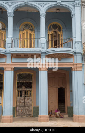 Colonial Building on the Malecon, Centro Habana, Havana, Cuba Stock Photo
