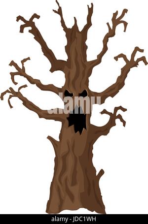 Halloween tree. Halloween icon isolated on white background Stock Vector