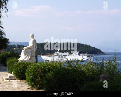 Statue of Frederick North, 5th Earl of Guilford In Boschetto Gardens Corfu Town, Kerkyra, Greece Stock Photo