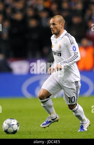 WESLEY SNEIJDER REAL MADRID ANFIELD LIVERPOOL ENGLAND 10 March 2009 Stock Photo