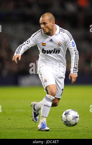 WESLEY SNEIJDER REAL MADRID ANFIELD LIVERPOOL ENGLAND 10 March 2009 Stock Photo