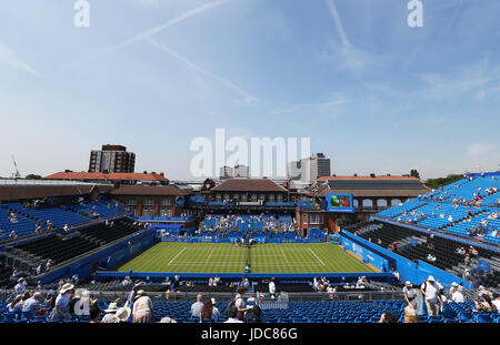 A general view of the centre court during day one of the 2017 AEGON Championships at The Queen's Club, London. Stock Photo