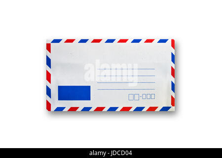 front side of envelope isolated on white Stock Photo