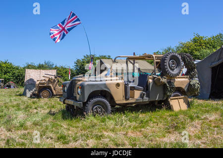 ARMY ARMOURED LAND ROVER WITH UNION JACK PATROLS THE STREET IN NICOSIA ...