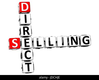 3D Direct Selling Crossword on white background Stock Photo