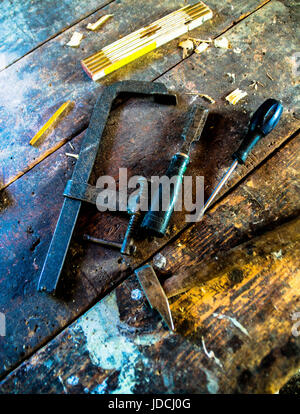 Old Joinery tools Stock Photo