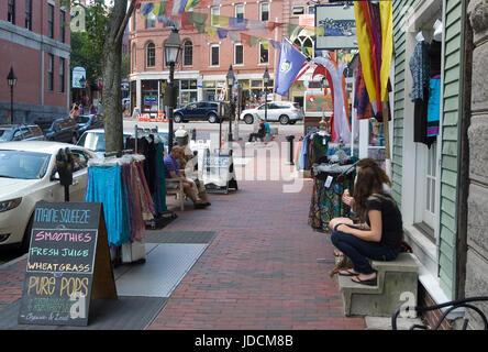 The Old Port District of Portland, Maine Stock Photo