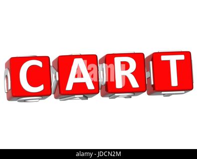 3D Cart Cube text on white background Stock Photo