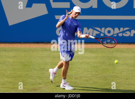 Canada's Denis Shapovalov in action during day one of the 2017 AEGON Championships at The Queen's Club, London. Stock Photo