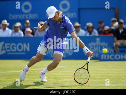 Canada's Denis Shapovalov in action during day one of the 2017 AEGON Championships at The Queen's Club, London. Stock Photo