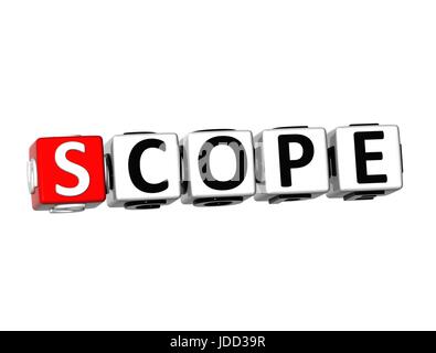 3D Word Scope on white background Stock Photo