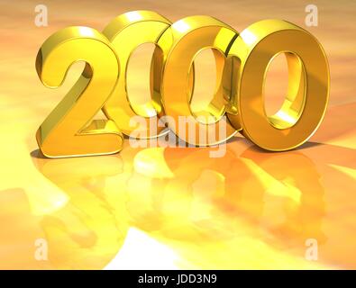 Premium Photo  3d render of golden number 2000 on white