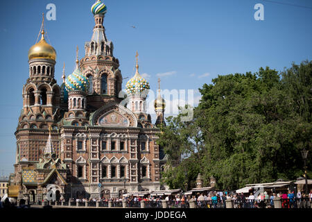 Saint Petersburg, Russia. 16th June, 2017. Ascension church in Saint Petersburg, Russia, 16 June 2017. Russia is hosting the 2017 FIFA Confederations Cup in Sochi this summer. Photo: Marius Becker/dpa/Alamy Live News Stock Photo