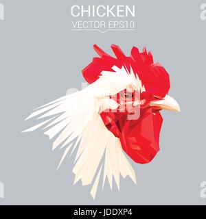 Chicken animal low poly design vector illustration. Stock Vector
