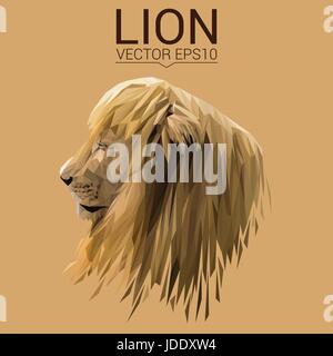 Lion low poly design. Triangle vector illustration. Stock Vector
