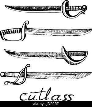 Pirates cold weapons Stock Vector