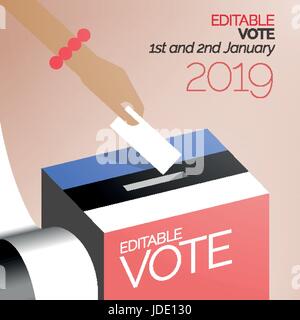 Election Voting Box in Estonia Stock Vector