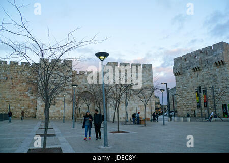 Jaffa Gate the main entrance into the Old City of Jerusalem Stock Photo