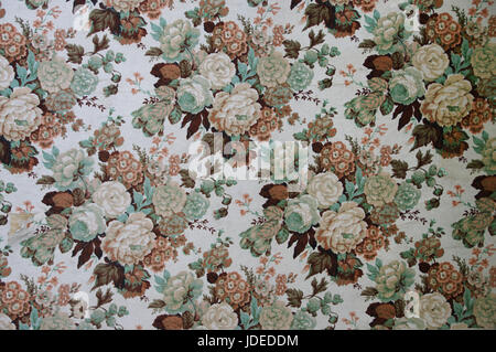 Vintage seamless pattern on wall. Retro floral ornament wallpaper. Stock Photo