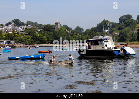 A creek on River Dart at Stoke Gabriel,watercraft, Stock Photo