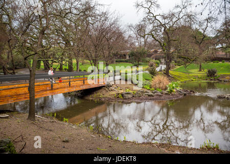 people, adult woman, young boy, Domaine Chandon, Yountville, Napa Valley, California, United States, North America Stock Photo