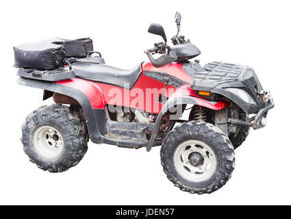 red atv quad bike isolated on white background Stock Photo