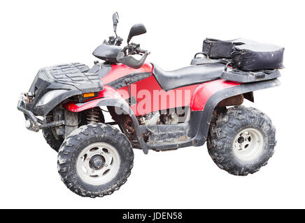 red atv quad bike isolated on white background Stock Photo