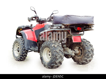 red atv quad bike isolated on white background Stock Photo