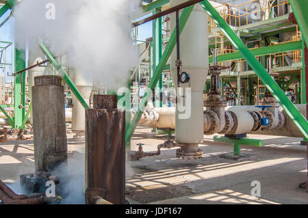 Comisión Fedreal De Electricidad, CERRO PRIETO Geothermal power plant, vapor pipelines. Stock Photo