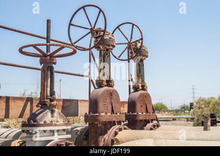 Comisión Fedreal De Electricidad, CERRO PRIETO Geothermal power plant, vapor pipelines. Stock Photo