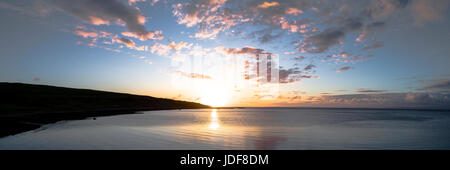 Aerial view of sunrise over Arran, Firth of Clyse Stock Photo