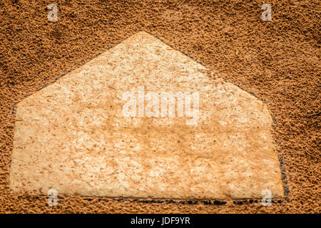 United States; Olive Branch, MS Park Closeup of baseball base as a favorite past time in the Southern US Stock Photo