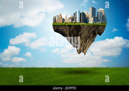 Floating city in urban planning concept Stock Photo