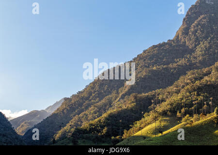 Early morning light in a valley near Salento, Colombia. Stock Photo