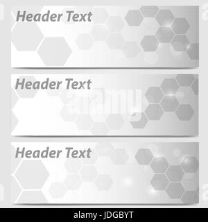 abstract header banner geometrics design in grey vector illustration Stock Photo