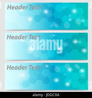 abstract header banner in blue color vector Stock Photo