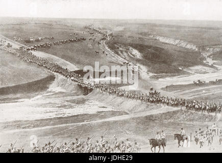Russian Army on the march, Eastern Front,  WW 1 1914 Stock Photo