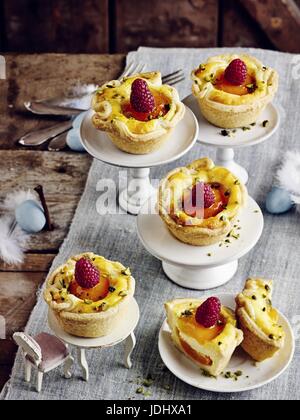 Apricot curd tartlets Stock Photo