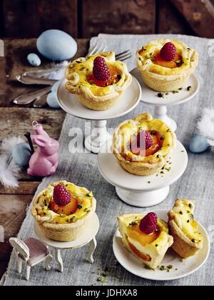 Apricot curd tartlets Stock Photo
