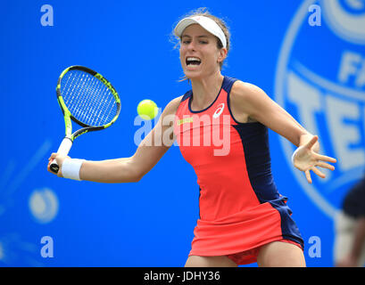 Great Britain's Johanna Konta during her match with Ukraine's Lesia Tsurenko during day two of the 2017 AEGON Classic at Edgbaston Priory, Birmingham. Stock Photo