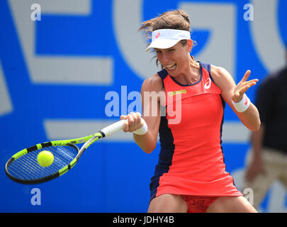 Great Britain's Johanna Konta during her match with Ukraine's Lesia Tsurenko during day two of the 2017 AEGON Classic at Edgbaston Priory, Birmingham. Stock Photo