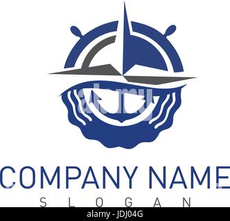 Marine concept vector logo Stock Vector
