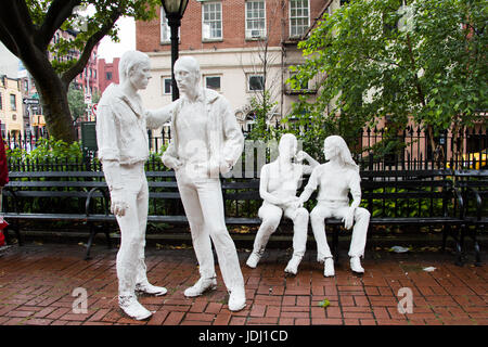 Gay Liberation Monument, sculpture by George Segal, Greenwich Village, New York City Stock Photo