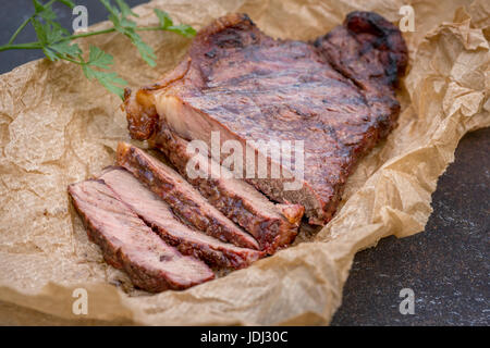 grilled beef steaks Stock Photo