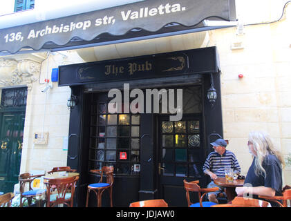 The Pub public house bar, Archbishop Street, Valletta, Malta where Oliver Reed died Stock Photo