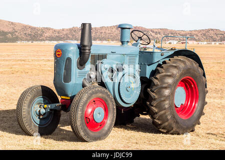 QUEENSTOWN, SOUTH AFRICA - 17 June 2017: Vintage Lanz Bulldog Tractor parked at air and car show Stock Photo